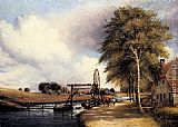 The Lock Paintings - The Lock At Stanton On The Little Ouse In Norfolk by Frederick William Watts